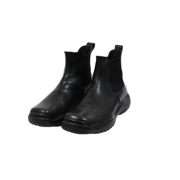 Prada Men Vintage Chelsea Boot US7.5 UK6.5 Black Leather Square Toe Mid Top AW99 - Picture 3 of 10